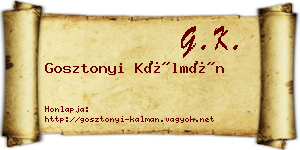 Gosztonyi Kálmán névjegykártya