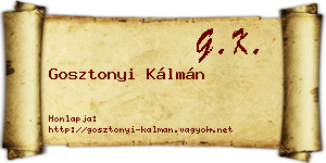 Gosztonyi Kálmán névjegykártya