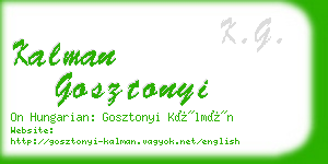 kalman gosztonyi business card